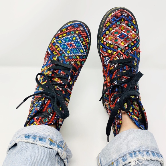 Dr. Martens Shoes - Dr. Martens Hackney Black Aztec beaded ankle boot